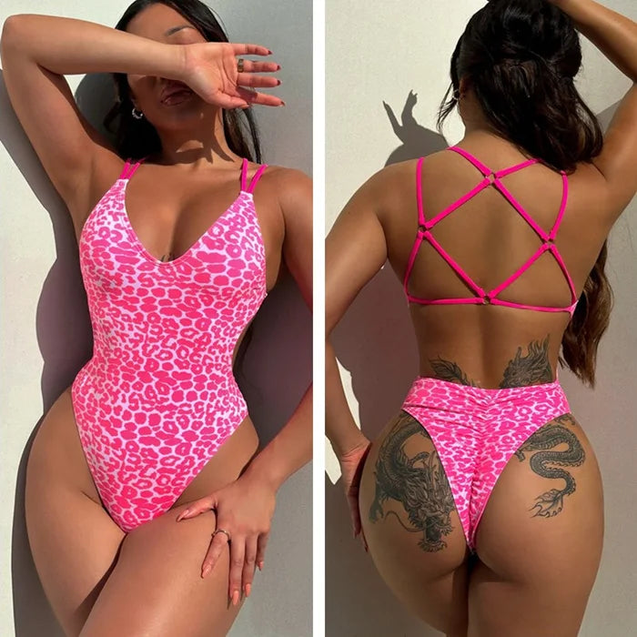 Hollow Bandage One-Piece Swimsuit