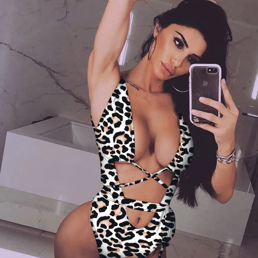 Hollow Bandage One-Piece Swimsuit