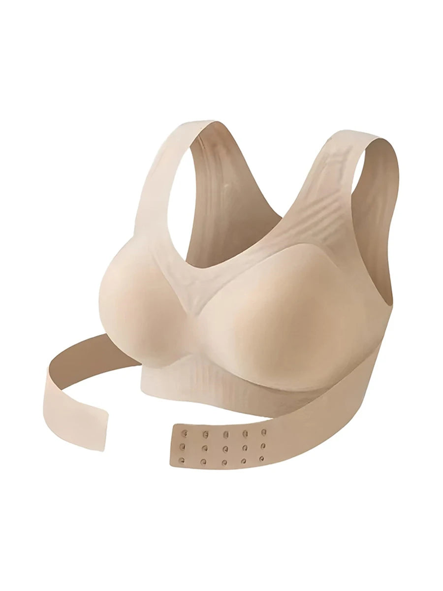 Posture Support Bra Women Front Closure Cross Back Wireless Posture Bras Full Coverage Support Push Up Bralettes Posture Support