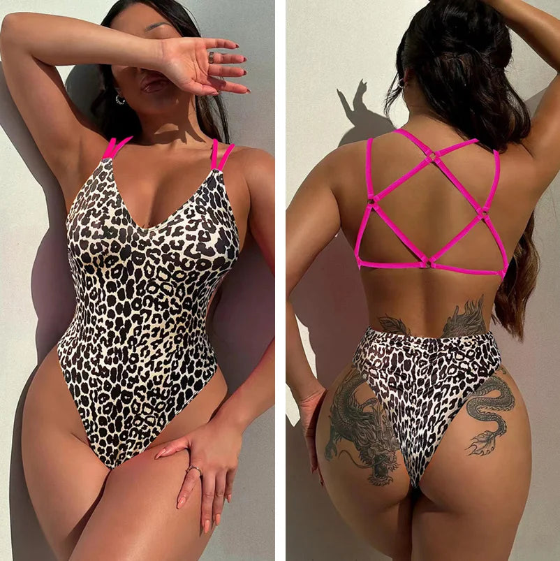 Hollow Bandage One-Piece Swimsuit
