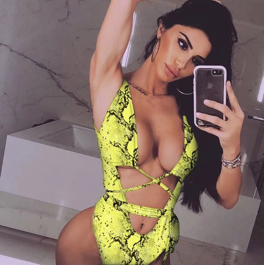 Hollow Bandage One-Piece Swimsuit